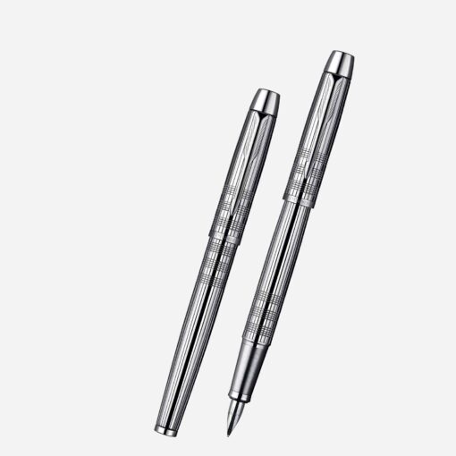 Parker IM Premium Shiny Chrome Chiselled CT Fountain Pen S0908640