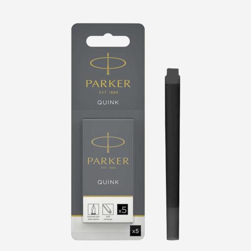 Parker Quink Fountain Cartridge Pen Refill Black Ink 5/Pack 1950402
