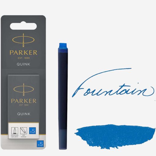 Parker Quink Fountain Cartridge Pen Refill Blue Ink 5/Pack 1950208