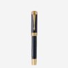 Parker Duofold Blue Lacquer Gold Trim Rollerball Pen 1931374